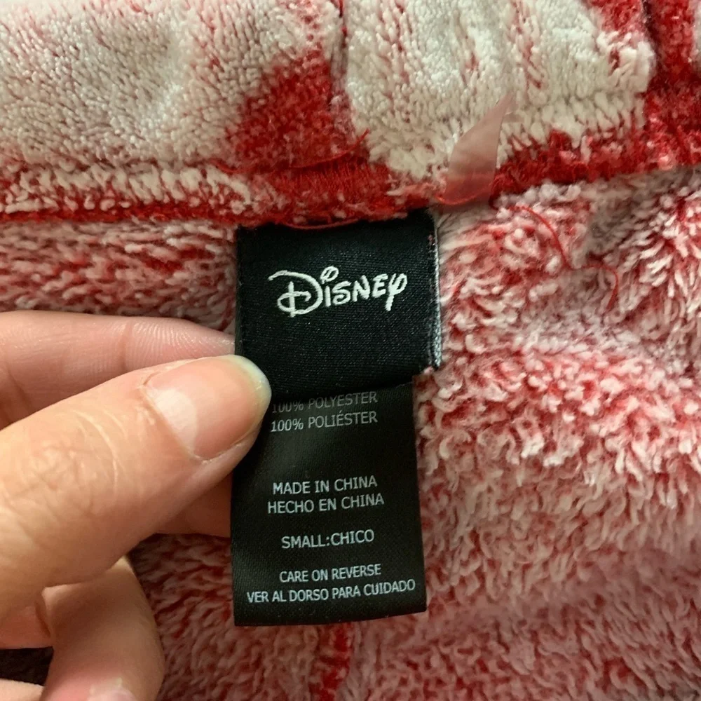 Disney Fleece Mickey Mouse Pajama Set Top Pants Red Cream Medium
